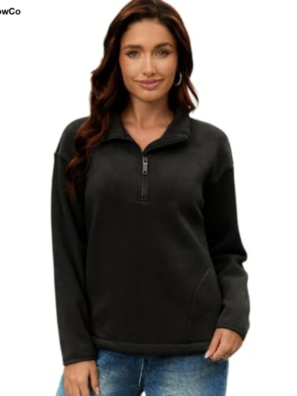 Half-Zip Polar Fleece Pullover Jacket Warm Lightweight Outdoor